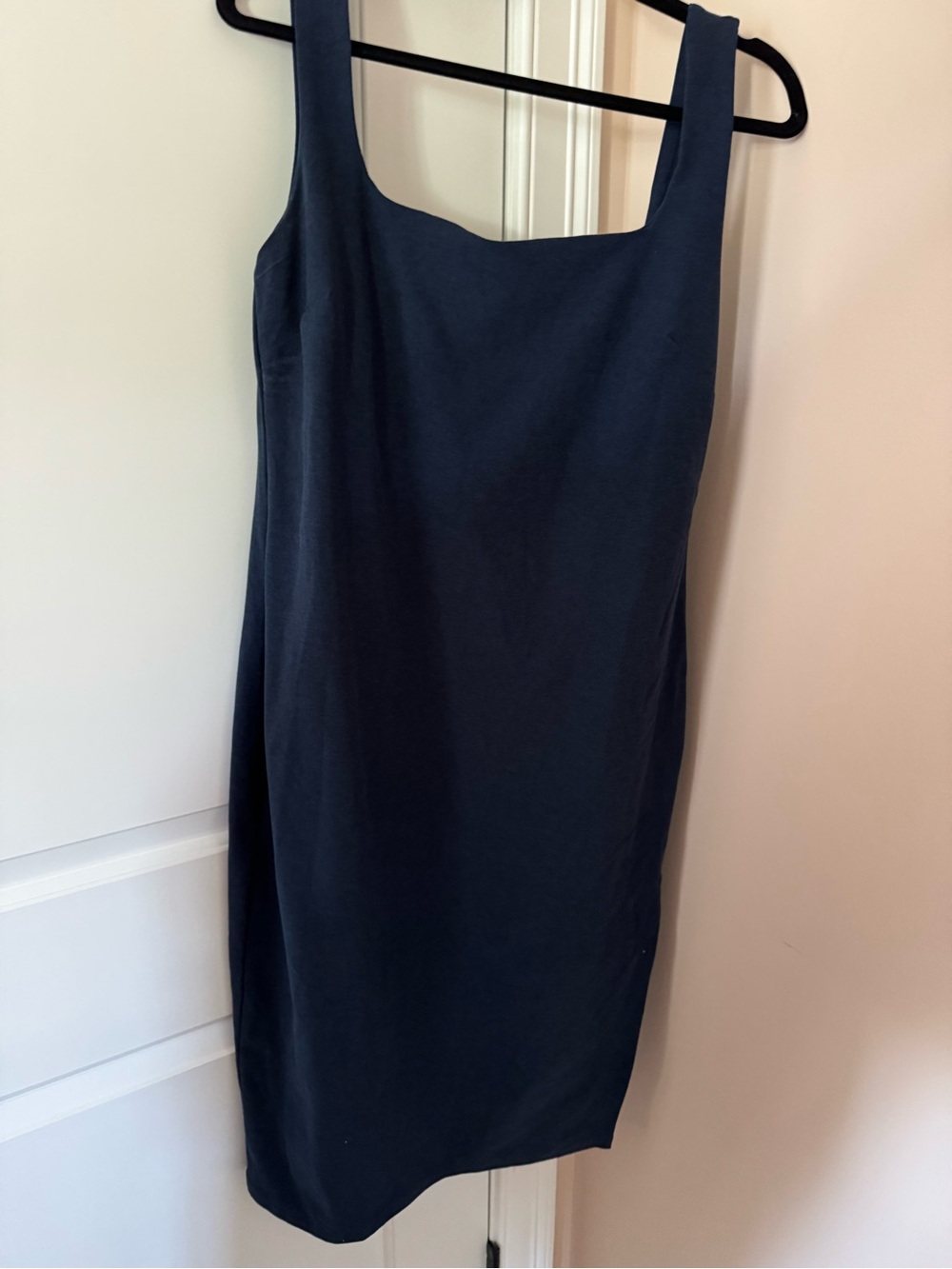 Beyond Yoga Navy Square-Neck Midi Dress